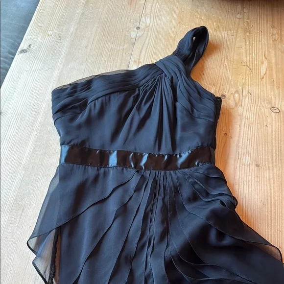 Adrianna Papell | Dresses | Adrianna Papell Black Dress With Ruffle Detail  | Poshmark